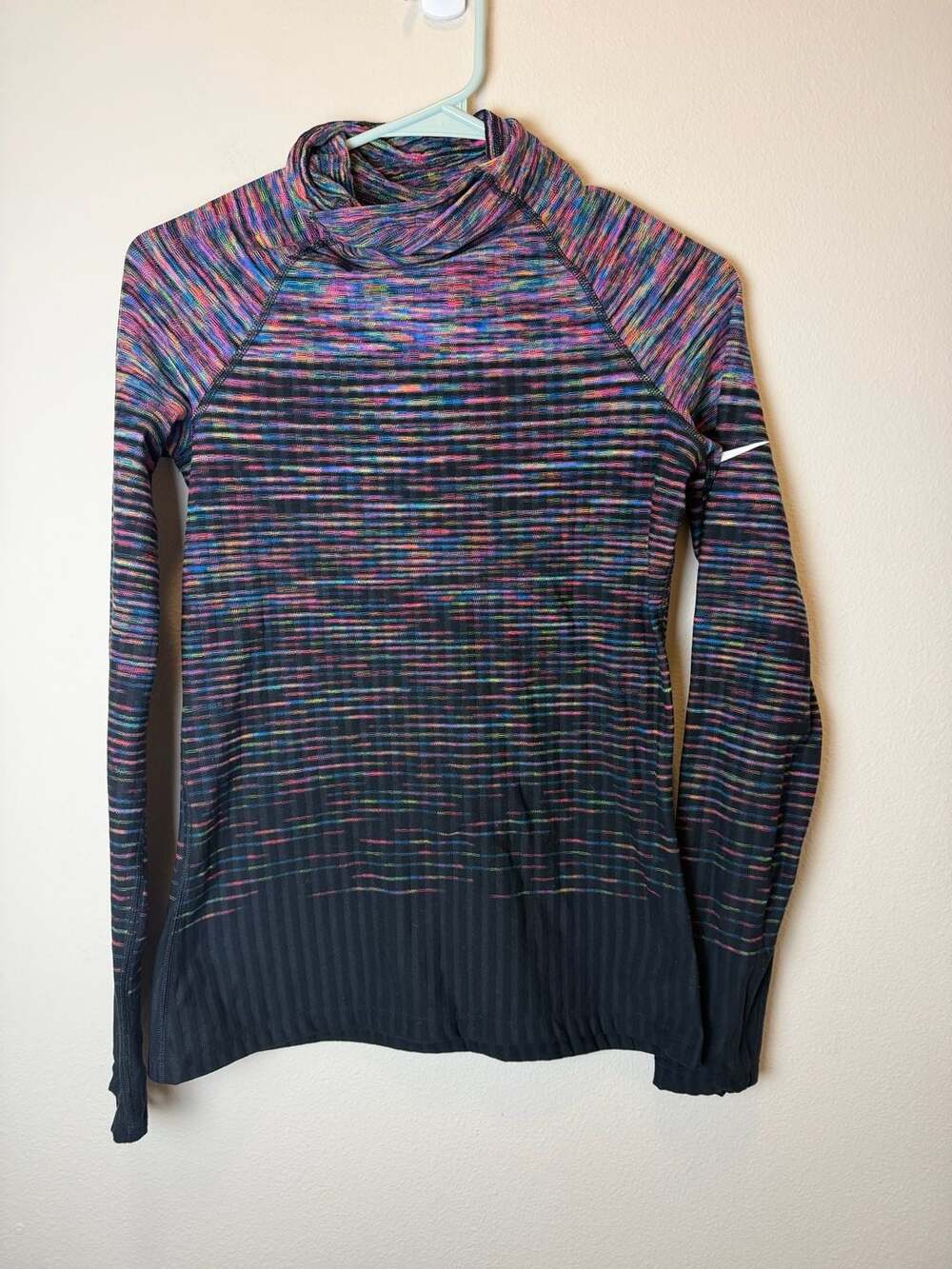 Nike Pro Hyperwarm Cowl Neck Pullover Long Sleeve Space Dye Top Size S